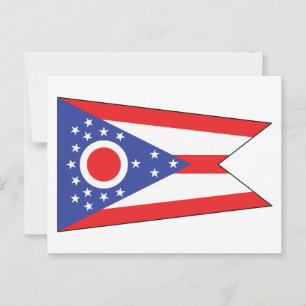 Ohio State Flag Buckeye State Unique Pennant Blue Postcard