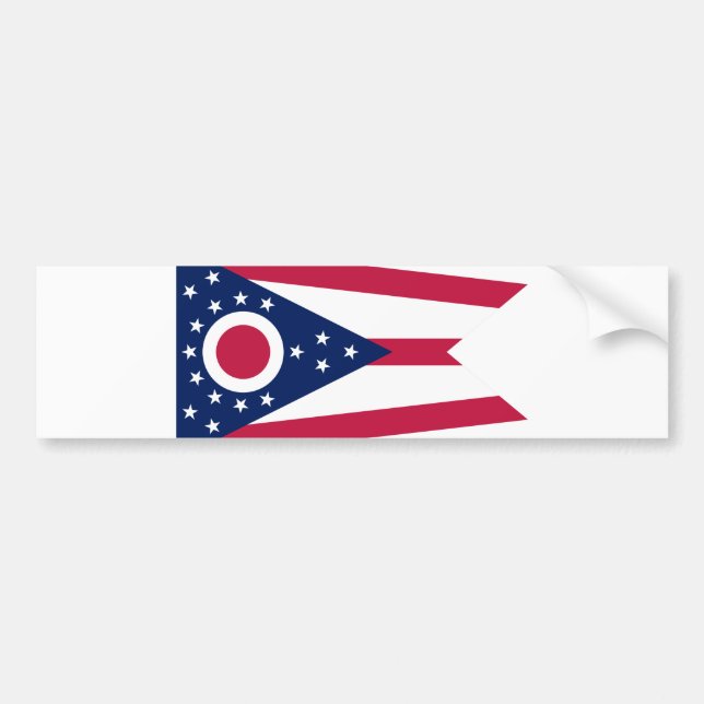 Ohio State Flag Bumper Sticker (Front)