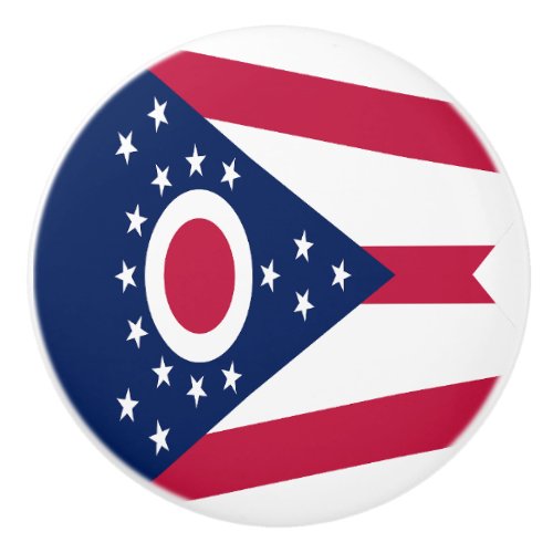 Ohio State Flag Ceramic Knob