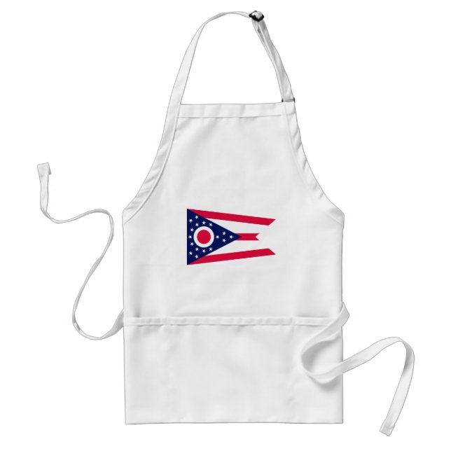 Ohio State Flag Design Adult Apron (Front)