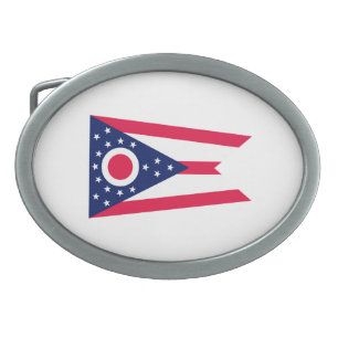 Ohio State Flag Design Belt Buckle