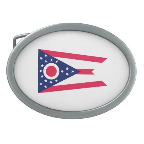 Ohio State Flag Design Belt Buckle