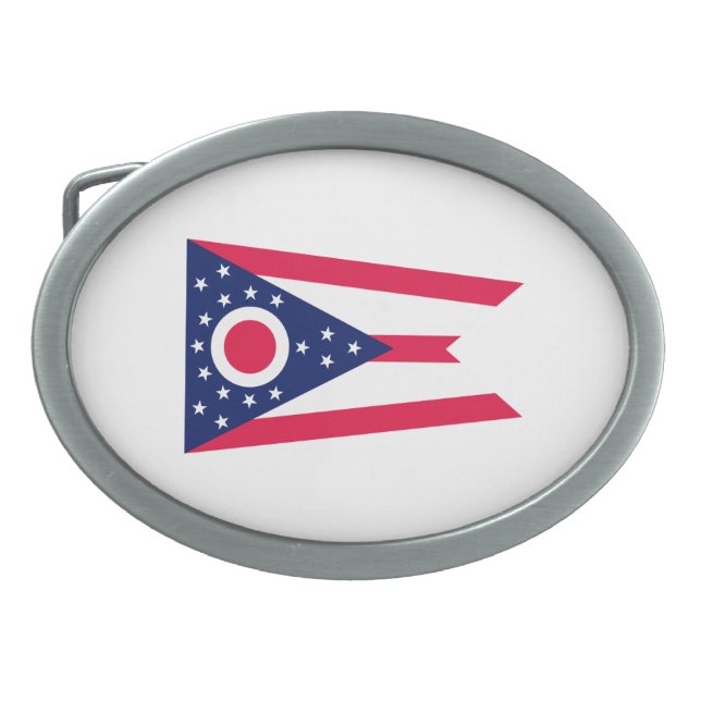 Ohio State Flag Design Belt Buckle (Front)