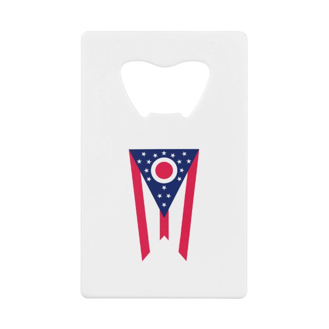 Ohio State Flag Design Credit Card Bottle Opener (Front)
