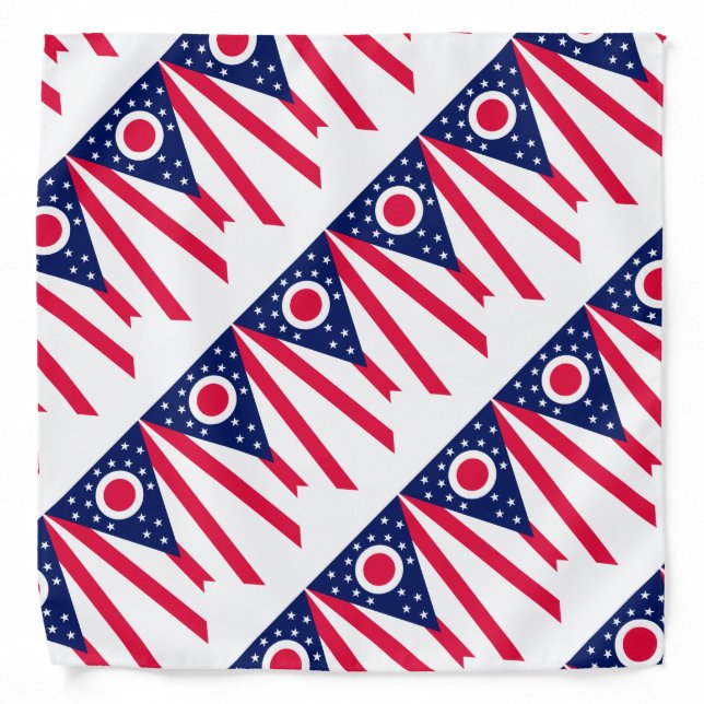 Ohio State Flag Design Decor Bandana (Front)