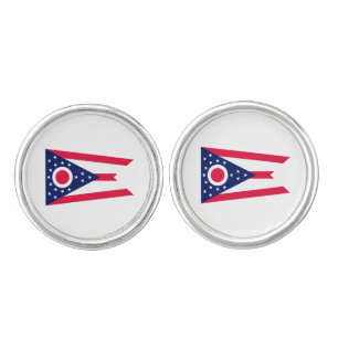 Ohio State Flag Design Decor Cufflinks