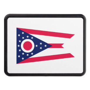 Ohio State Flag Design Decor Hitch Cover