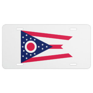 Ohio State Flag Design Decor License Plate
