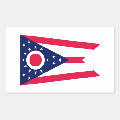 Ohio State Flag Design Decor Rectangular Sticker