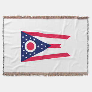 Ohio State Flag Design Decor Throw Blanket