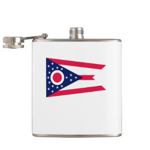 Ohio State Flag Design Hip Flask