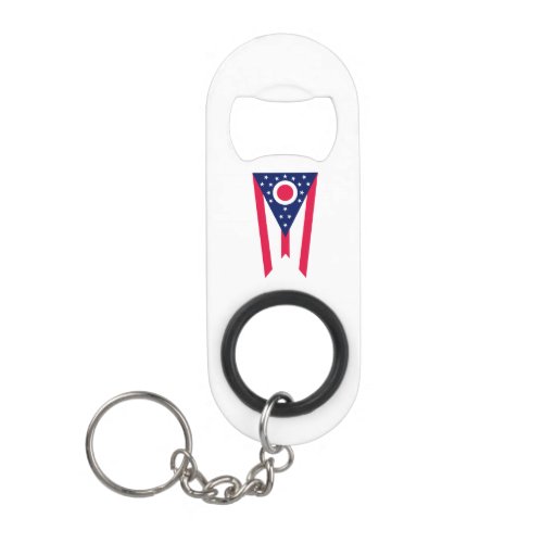 Ohio State Flag Design Keychain Bottle Opener