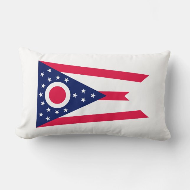 Ohio State Flag Design Lumbar Pillow (Front)