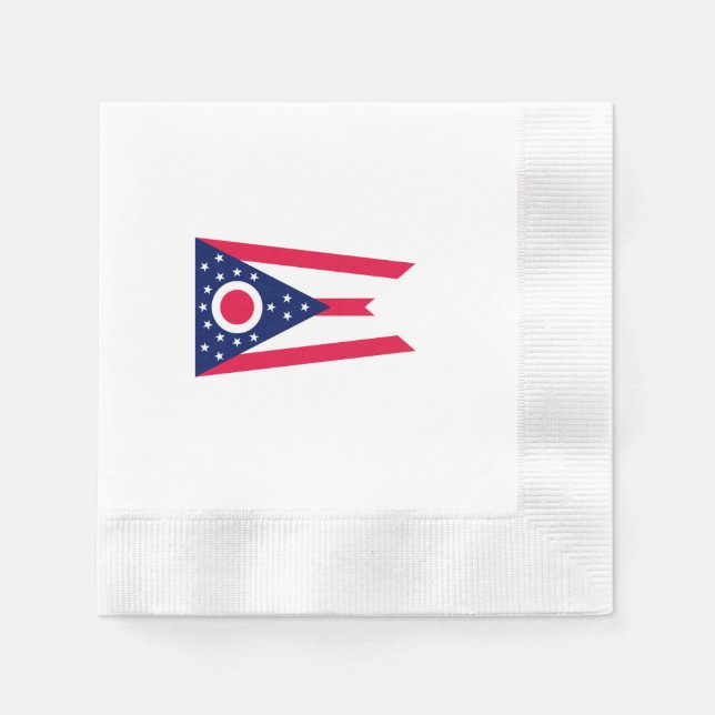 Ohio State Flag Design Paper Napkins (Front)