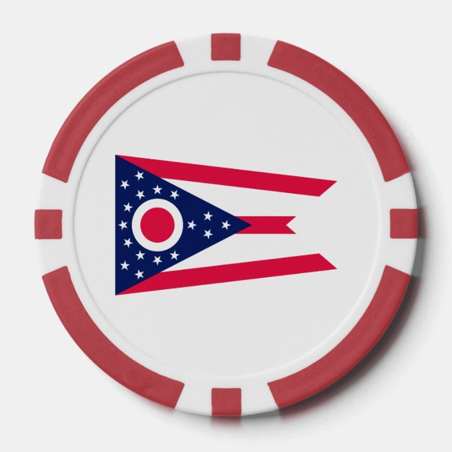 Ohio State Flag Design Poker Chips (Front)