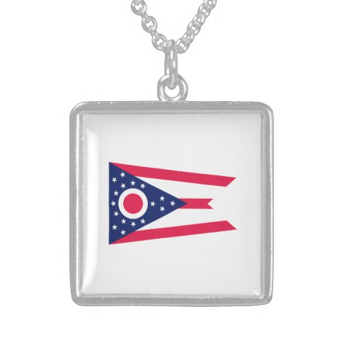 Ohio State Flag Design Sterling Silver Necklace