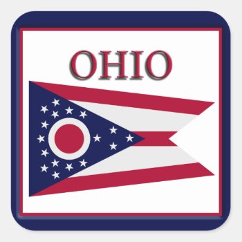 Ohio State Flag Design Sticker by Americanliberty at Zazzle