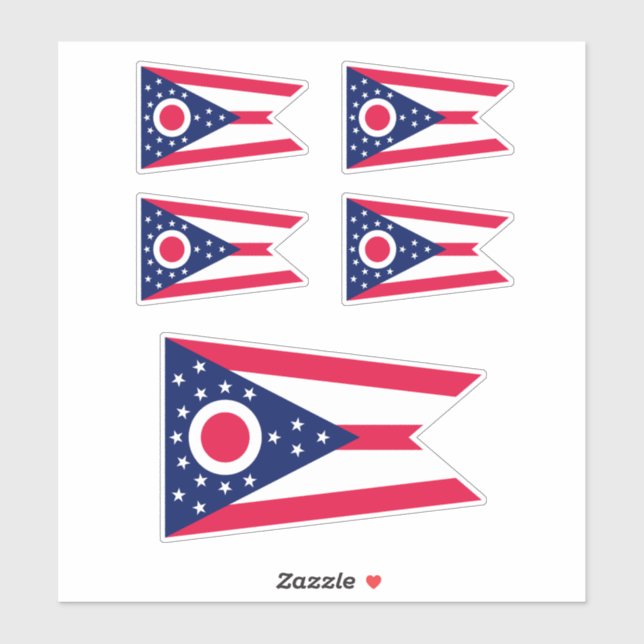 Ohio State Flag Design Sticker (Sheet)