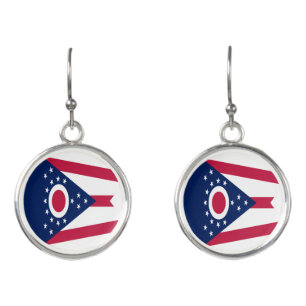 Ohio State Flag Earrings