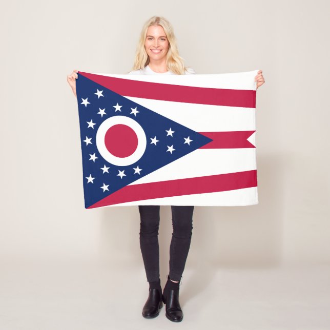 Ohio State Flag Fleece Blanket (In Situ)