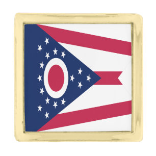 Ohio State Flag Gold Finish Lapel Pin