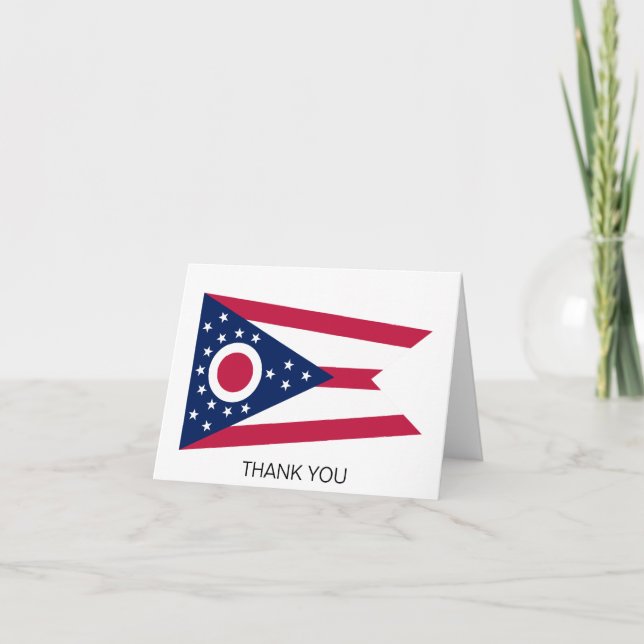 Ohio State Flag Letterpress Thank You Card (Front)