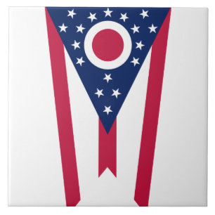 Ohio state flag patriotic ceramic tile