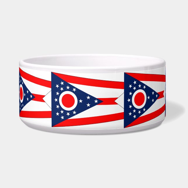 Ohio State Flag Pet Bowl (Front)
