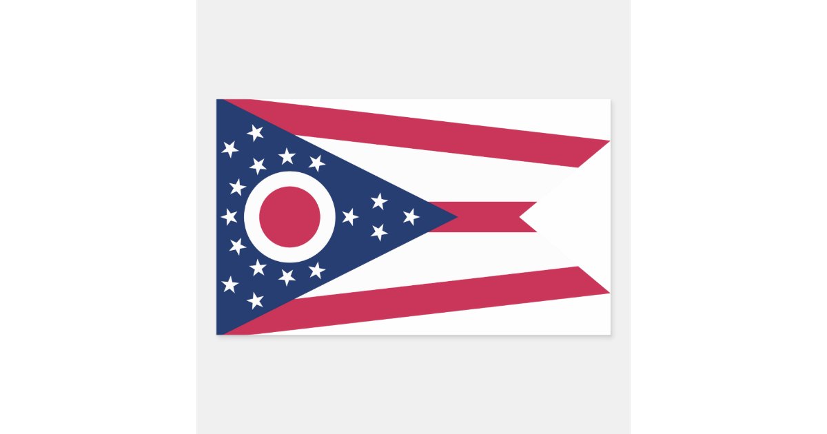 Ohio State Flag Rectangular Sticker | Zazzle