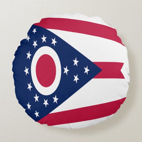 Ohio State Flag Round Pillow