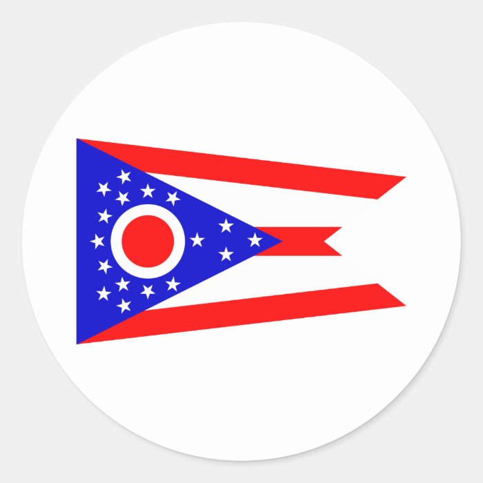 Ohio State Flag Round Sticker