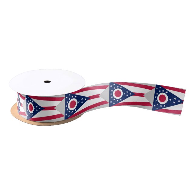 Ohio State Flag Satin Ribbon (Spool)