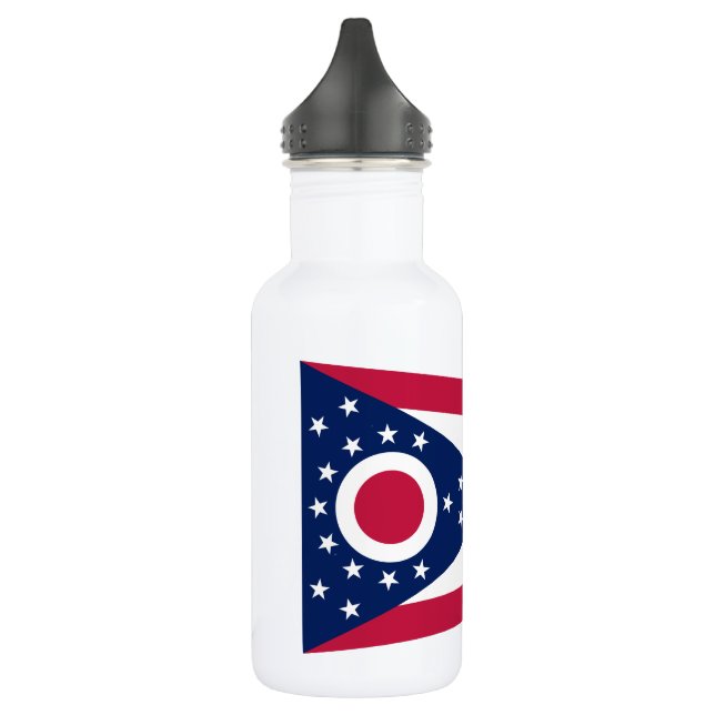 Ohio State Flag Stainless Steel Water Bottle (Left)