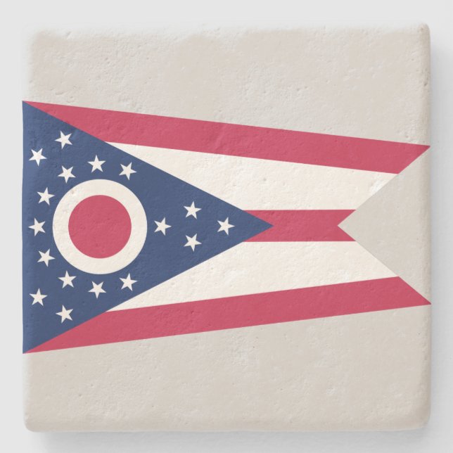 Ohio State Flag Stone Coaster (Front)