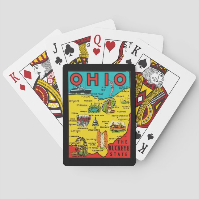 Ohio State Map Classic Playing Cards (Back)