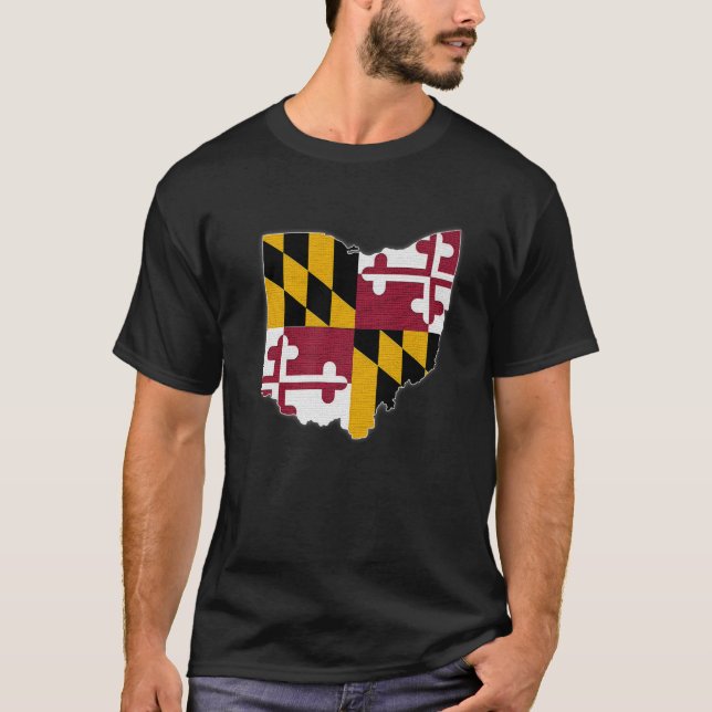 OHIO STATE MAP MARYLAND MD Flag Roots Men Women Gi T-Shirt (Front)