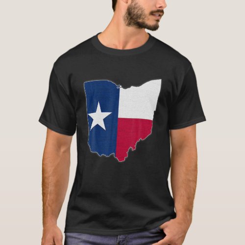 OHIO STATE MAP TEXAS TX Flag Roots Men Women Gift T_Shirt