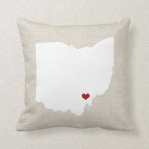 Ohio State Pillow Faux Linen Personalized