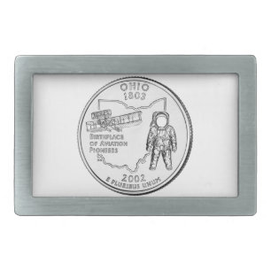 Ohio State Quarter Rectangular Belt Buckle