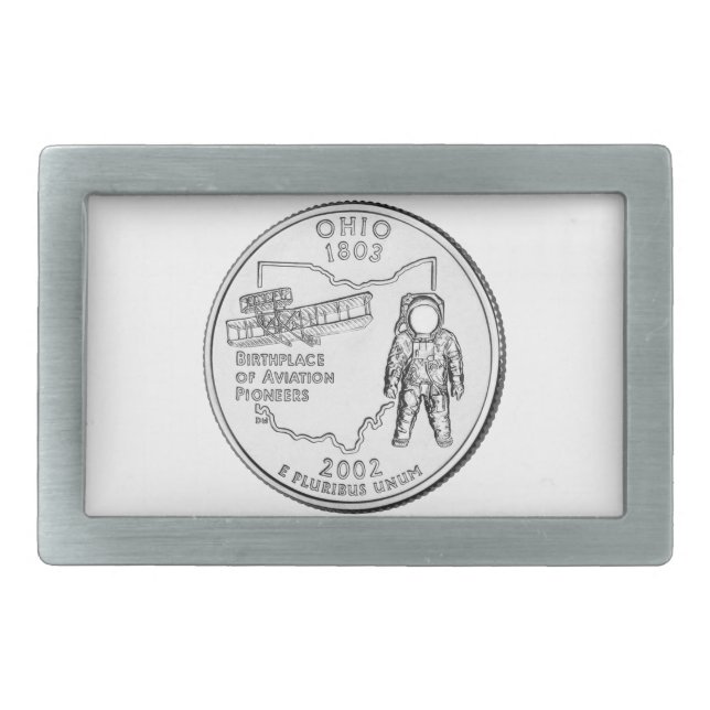 Ohio State Quarter Rectangular Belt Buckle (Front)