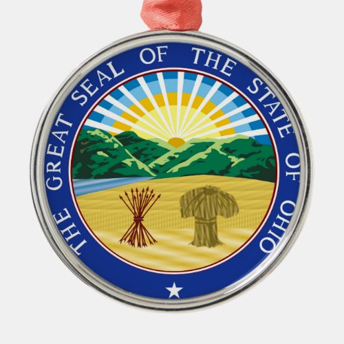 Ohio state seal america republic symbol flag metal ornament