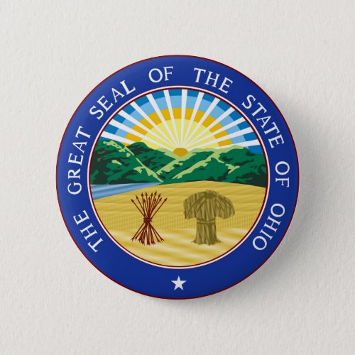 Ohio state seal america republic symbol flag pinback button