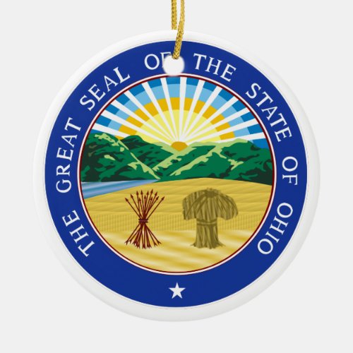 Ohio State Seal Ceramic Ornament