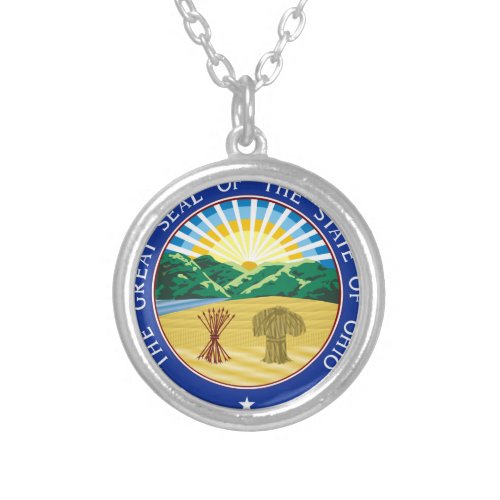 Ohio State Seal Silver Plated Necklace