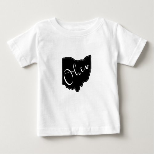 Ohio State Shape Outline _ Ohio Map Outline Baby T_Shirt