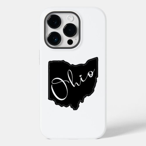 Ohio State Shape Outline _ Ohio Map Outline Case_Mate iPhone 14 Pro Case