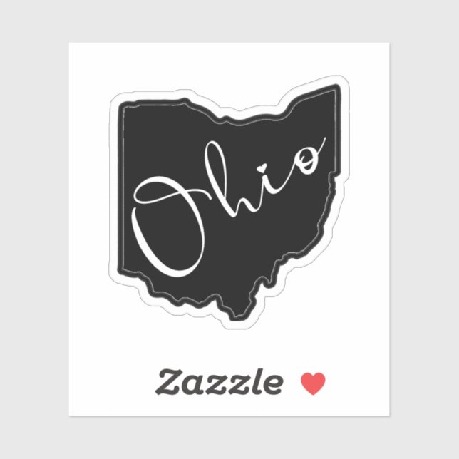 Ohio State Shape Outline - Ohio Map Outline Sticker (Sheet)