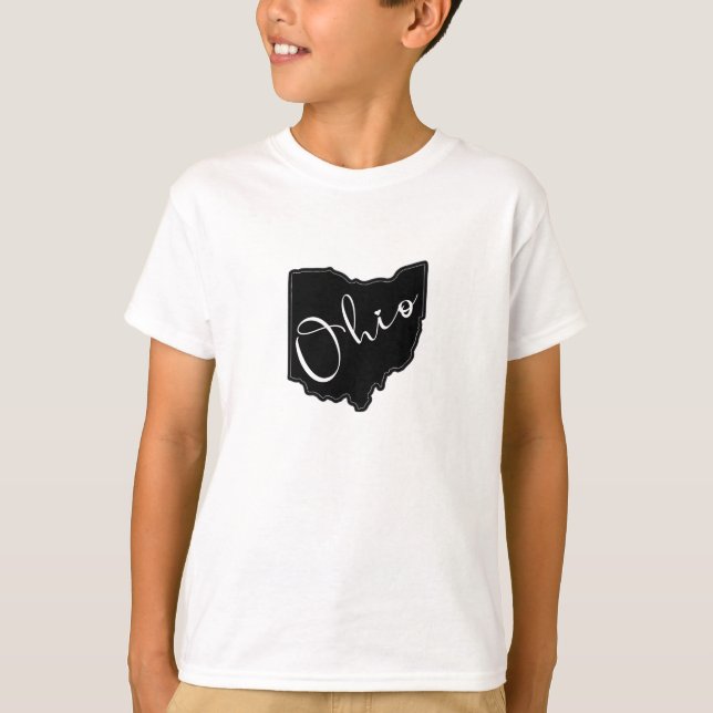 Ohio State Shape Outline - Ohio Map Outline T-Shirt (Front)