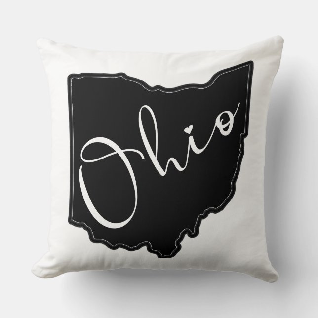 Ohio State Shape Outline - Ohio Map Outline Throw Pillow (Front)