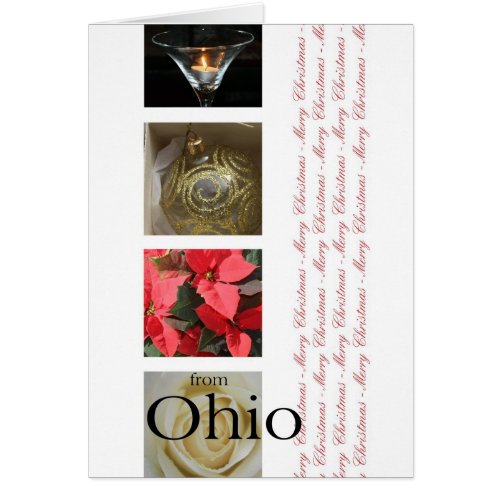 Ohio State specific card red winter collage